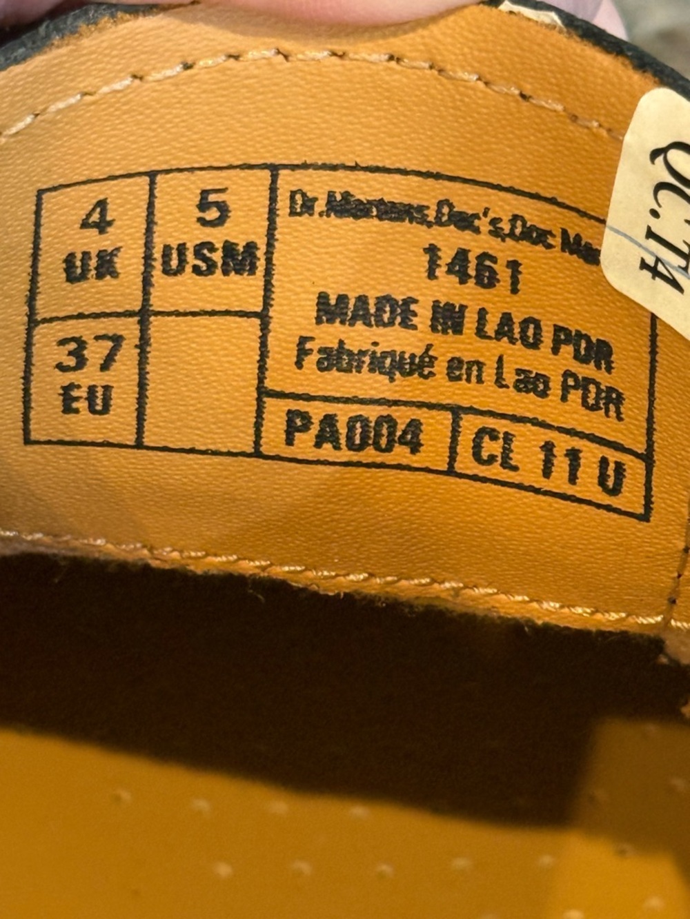 Dr. Martens Docs 1461 Smooth Leather Oxford Flats US Men's 5 Women's 6 Black New - Picture 7 of 7